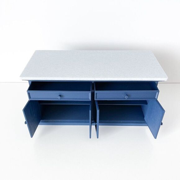 Barbie Integrity Doll Navy Kitchen Island 1:6 Scale 3 Matched Chairs 3D Printed - Picture 2 of 13